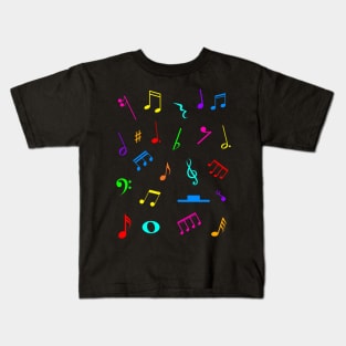 Musical Notes and Symbols Pattern Kids T-Shirt